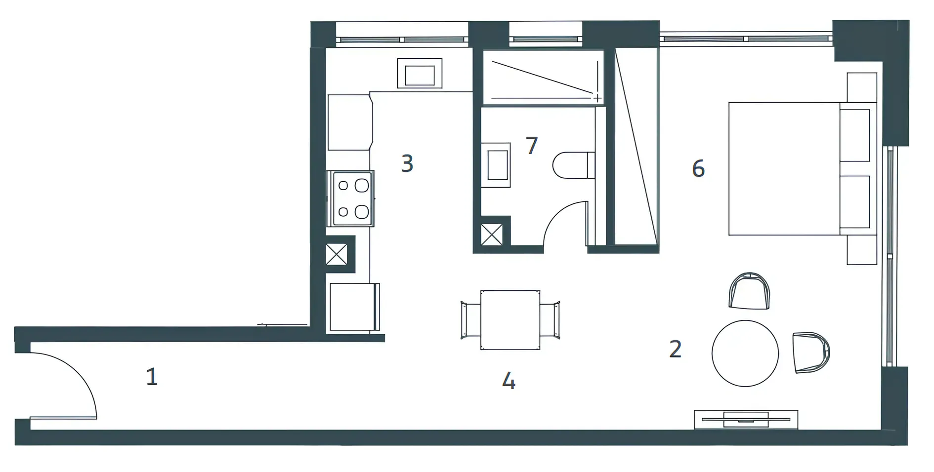 Whitestone Residences Studio floor plan, 509 sqft