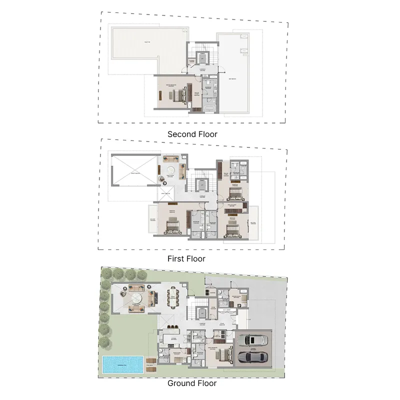 The Orchard at Sobha City 5 bed floor plan, 5,317 – 5,418 sqft
