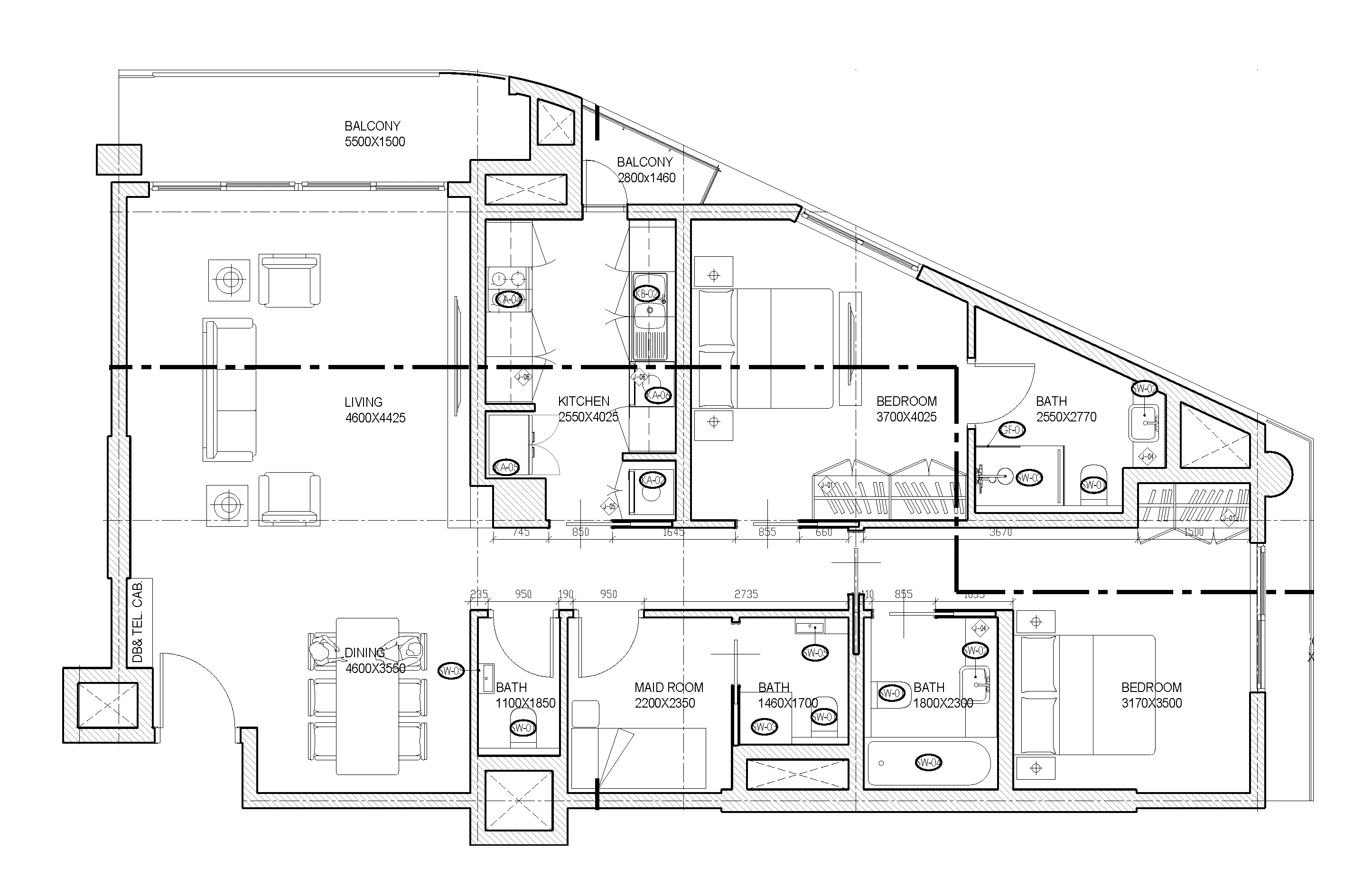 Al Mahra Residence 2 bed floor plan, 1,648 sqft