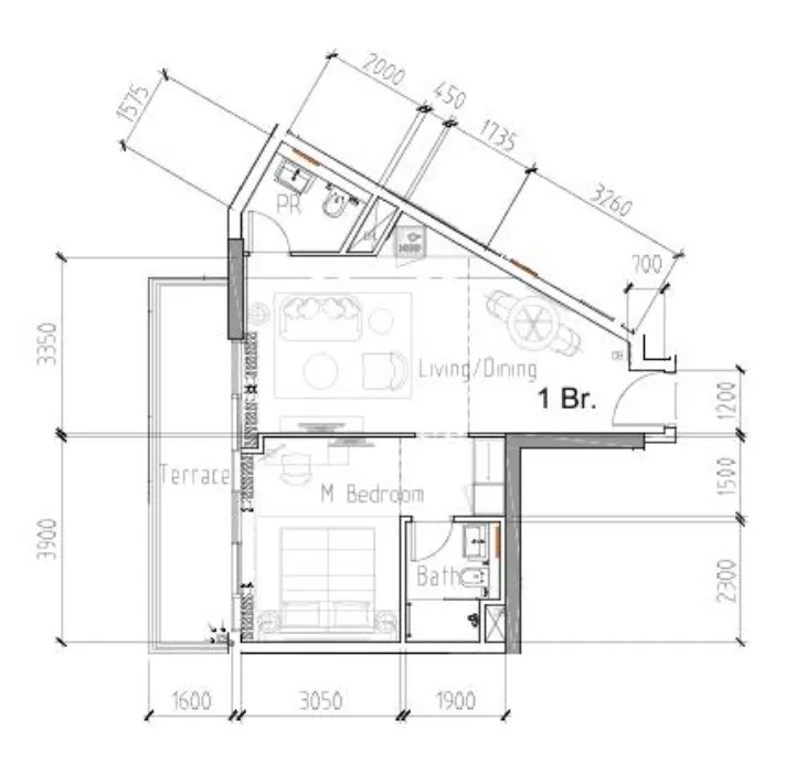 Damac Hills 2 - Hotel Edge by Rotana 1 bed floor plan, 669 sqft