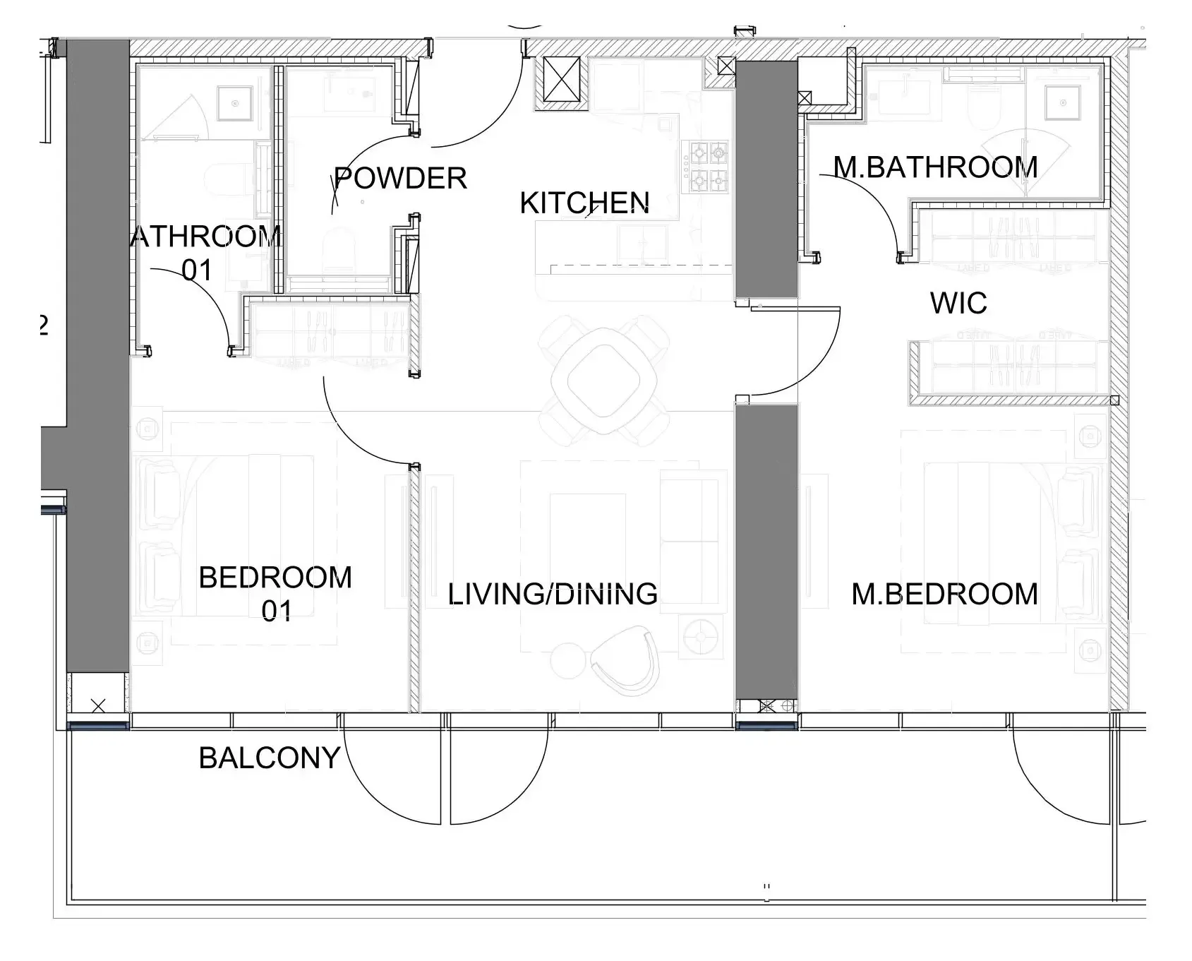 Damac Safa Gate 2 bed floor plan, 1,174 sqft