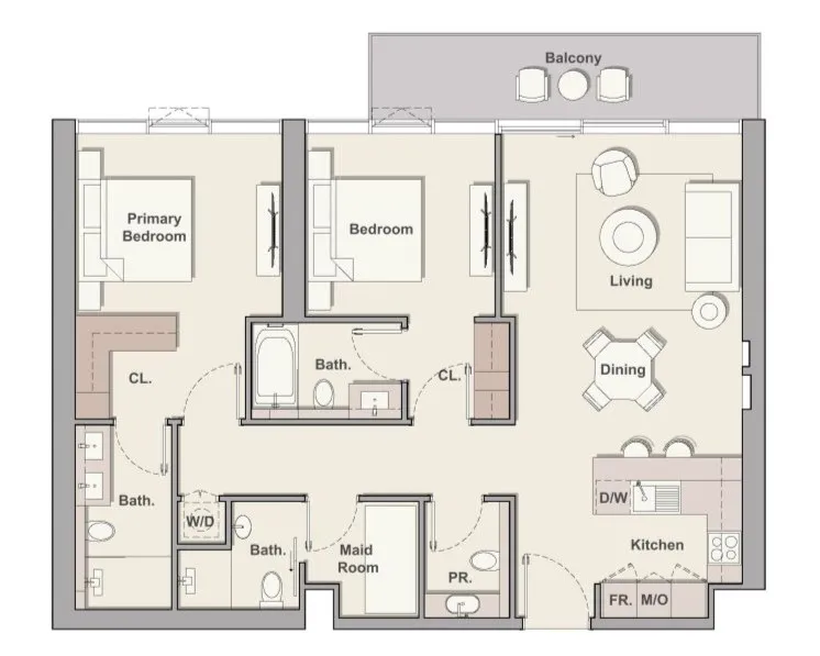 Soto Grande 2 bed floor plan, 1,241 sqft