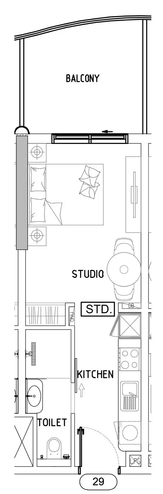 Damac Lagoons Views Phase 3 Studio floor plan, 403 sqft