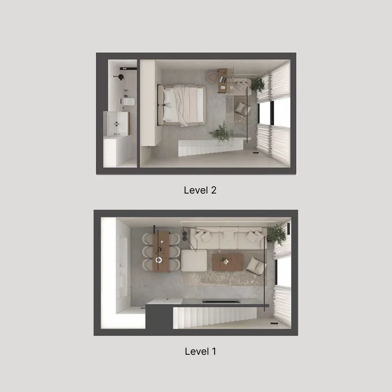 Five Oceans Residence 1 bed floor plan, 775 sqft