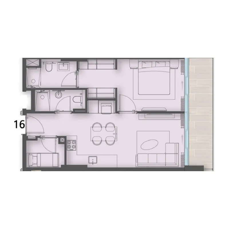 Enre Residence by Imtiaz 1 bed floor plan, 732 – 747 sqft