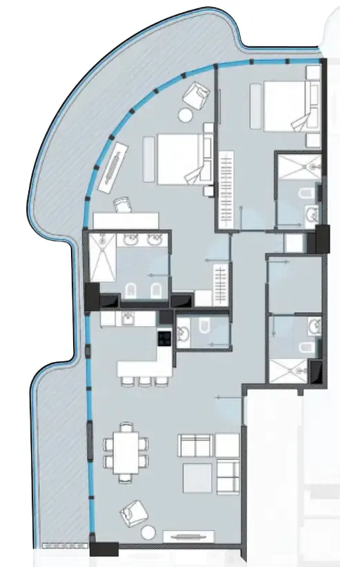 NEXT Coral 2 bed floor plan, 1,573 sqft