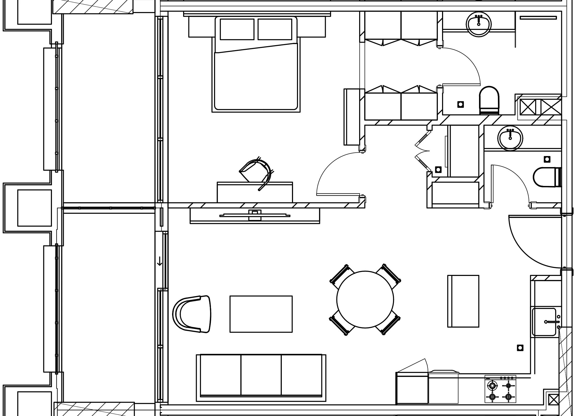 Berkeley Square 1 bed floor plan, 737 sqft