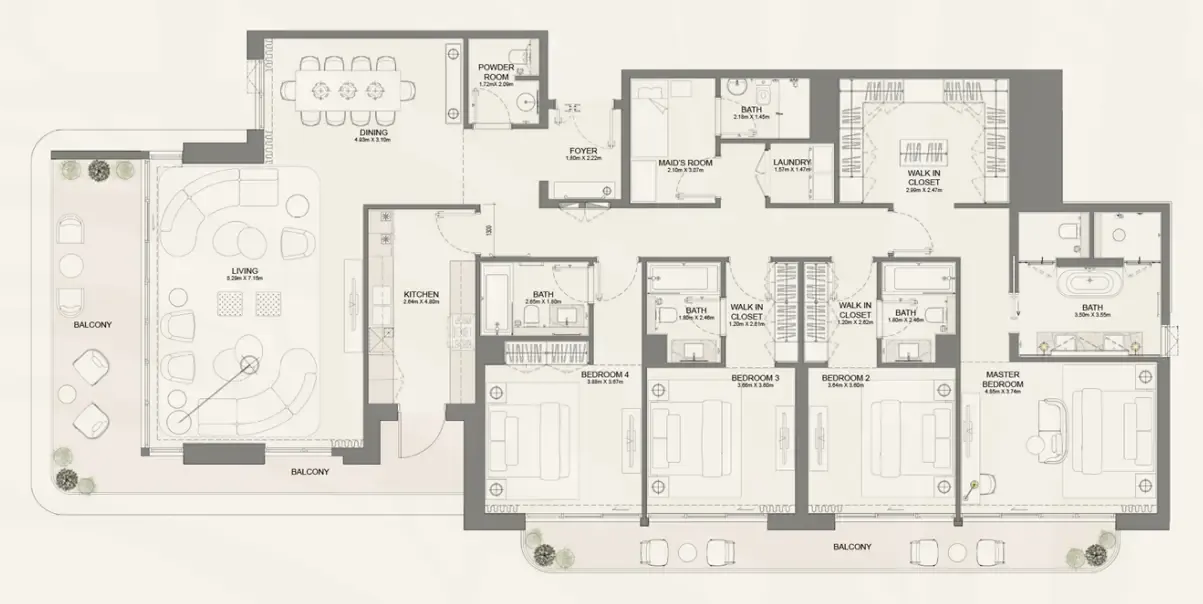 Bay Grove Residences Phase 4 4 bed floor plan, 3,175 sqft