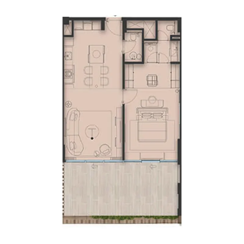 Sea Cliff by Imtiaz 1 bed floor plan, 1,133 sqft