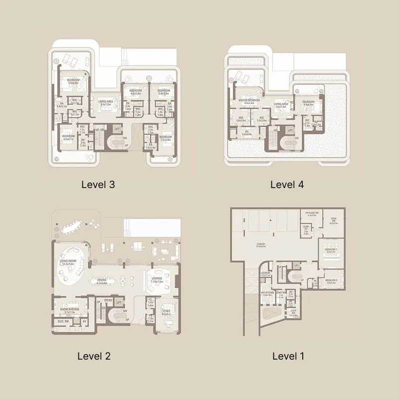 Jumeirah Asora Bay 7 bed floor plan, 26,953 sqft