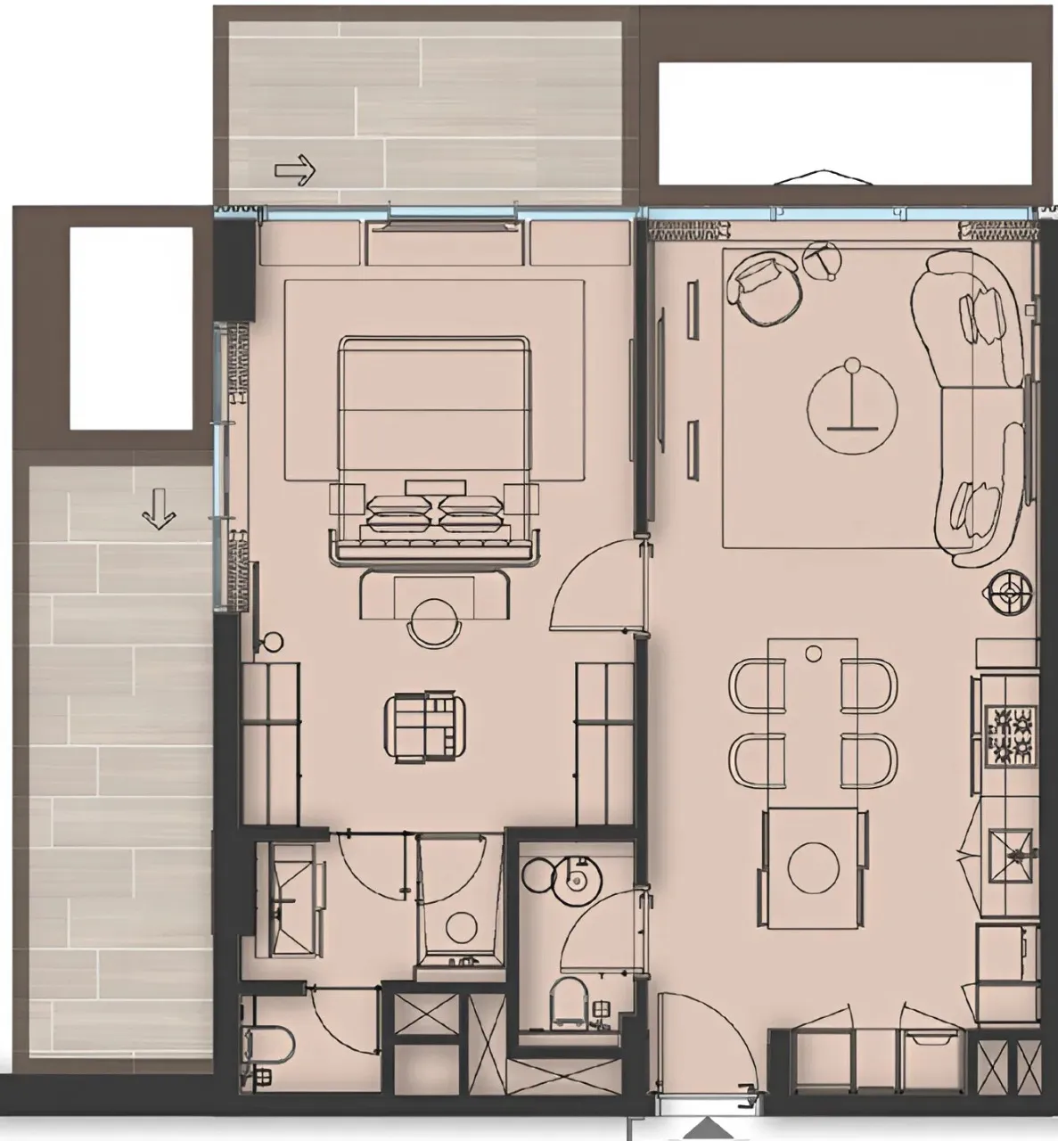 Sea Cliff by Imtiaz 1 bed floor plan, 1,008 sqft