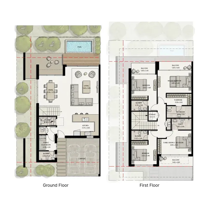 The View Island 4 bed floor plan, 3,886 sqft