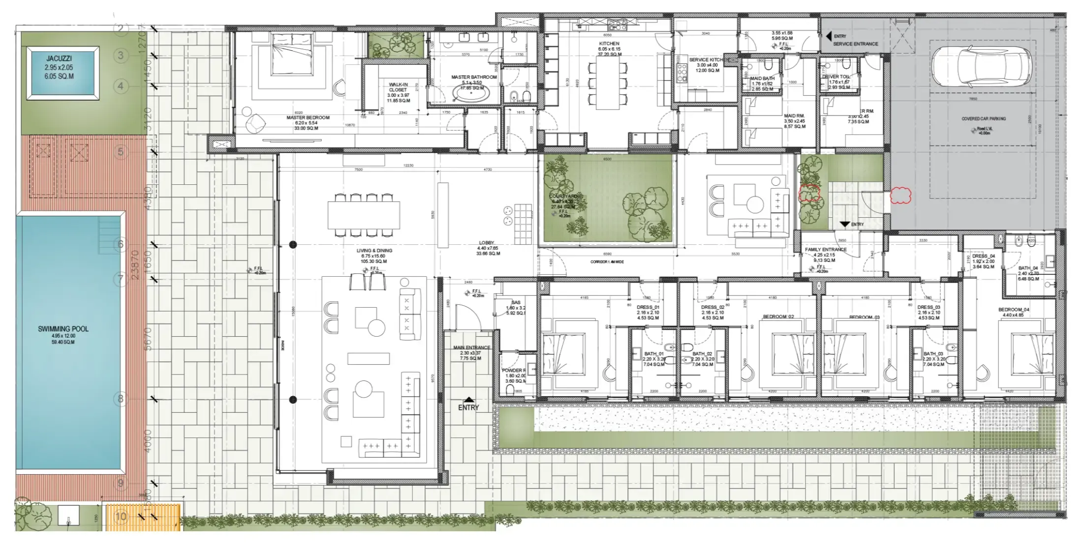 Sea Glints Mansions 5 bed floor plan, 7,338 sqft