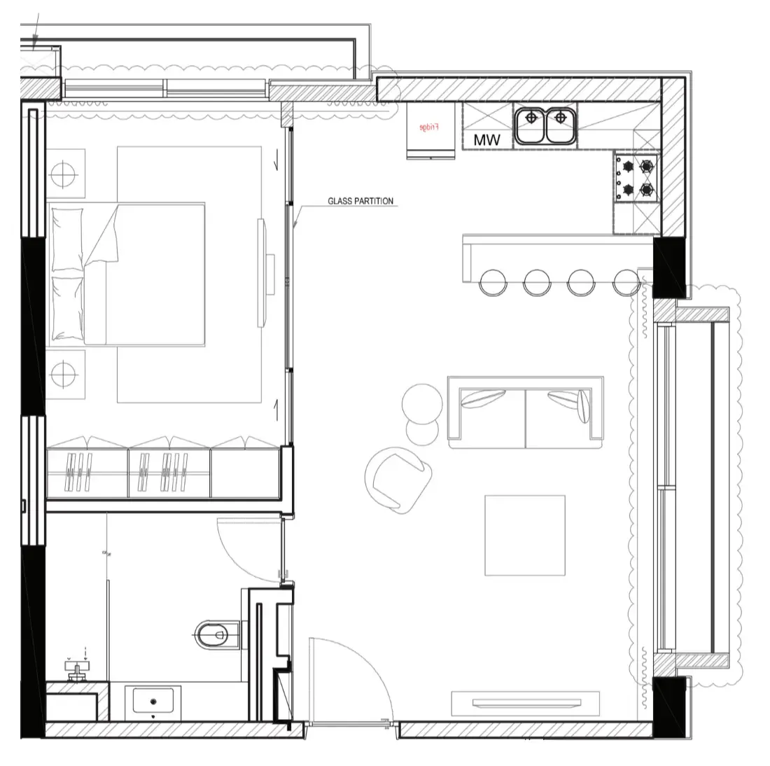 Gateway Porto Al Zorah Studio floor plan, 745 sqft