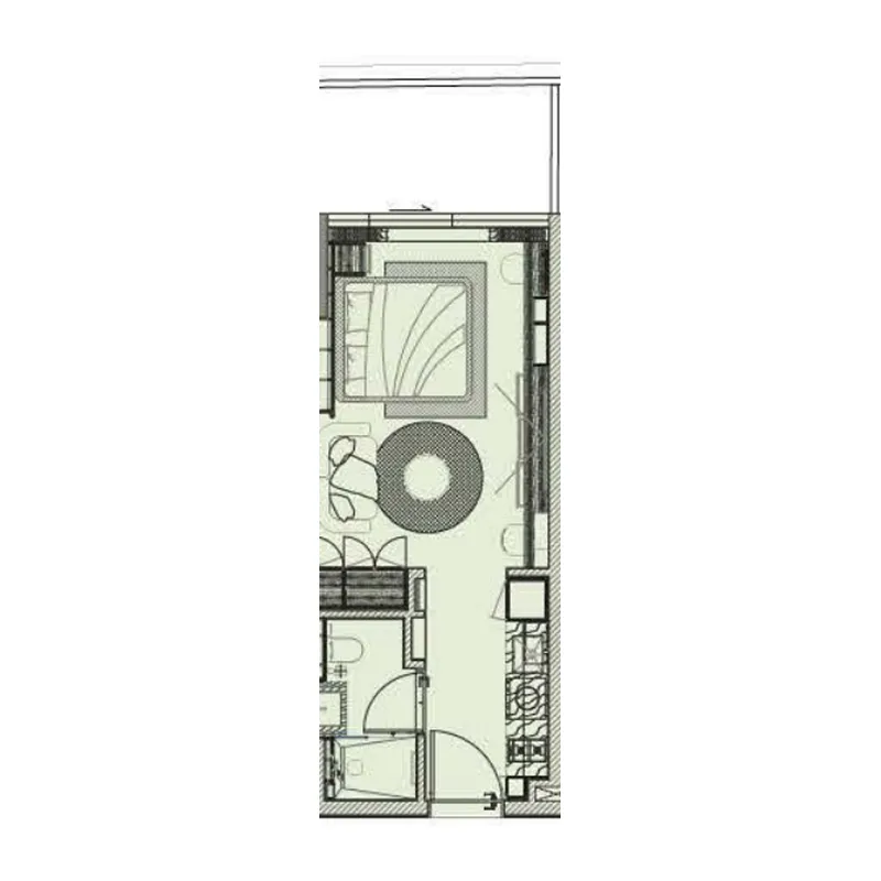 Cove Edition 6 Studio floor plan, 401 sqft
