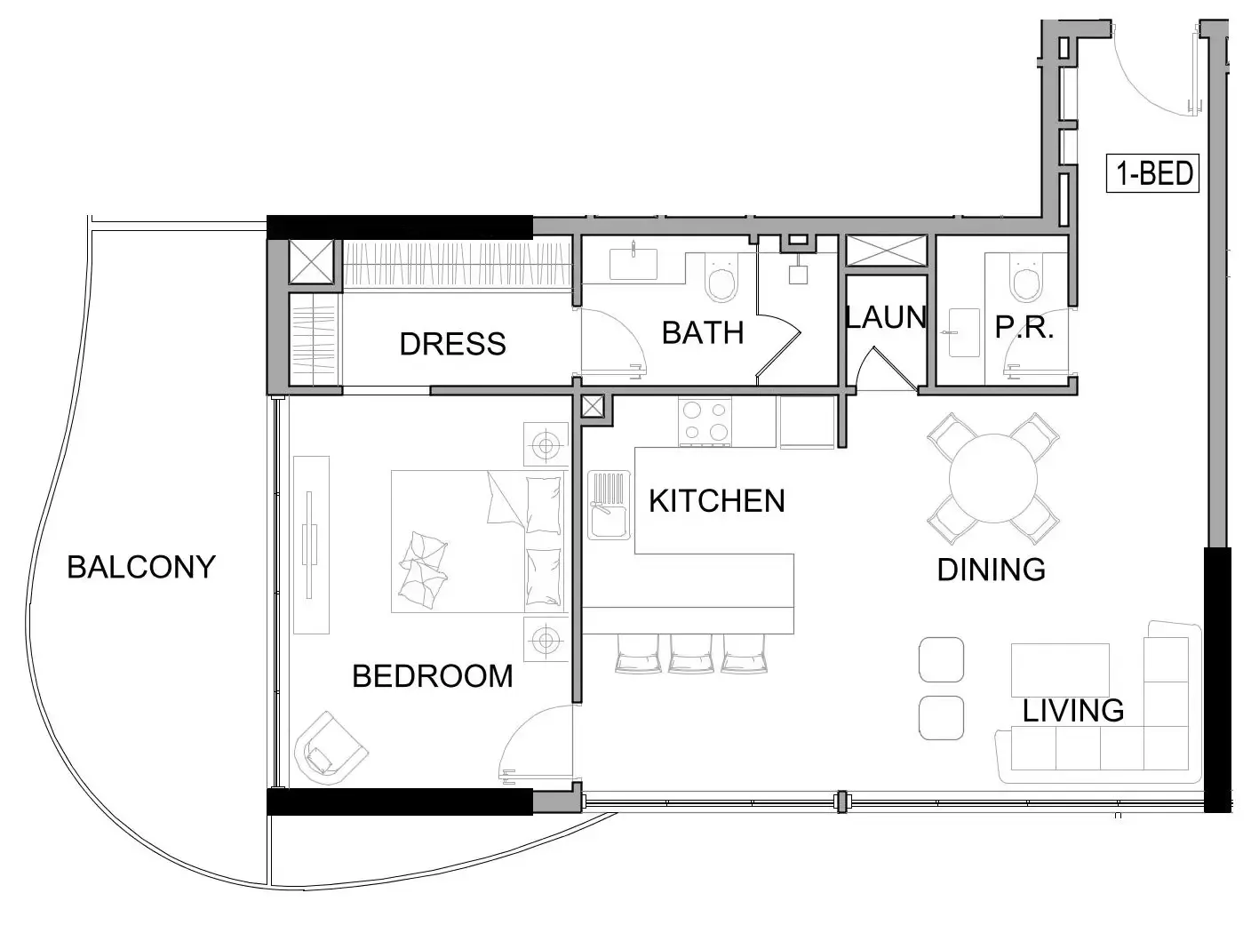 Damac Lagoons Views Phase 3 1 bed floor plan, 956 sqft