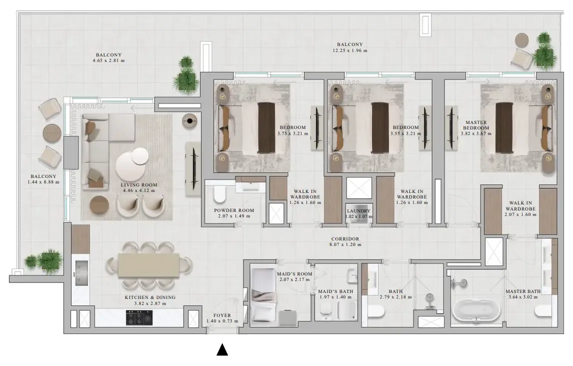 Rosehill 3 bed floor plan, 2,072 sqft