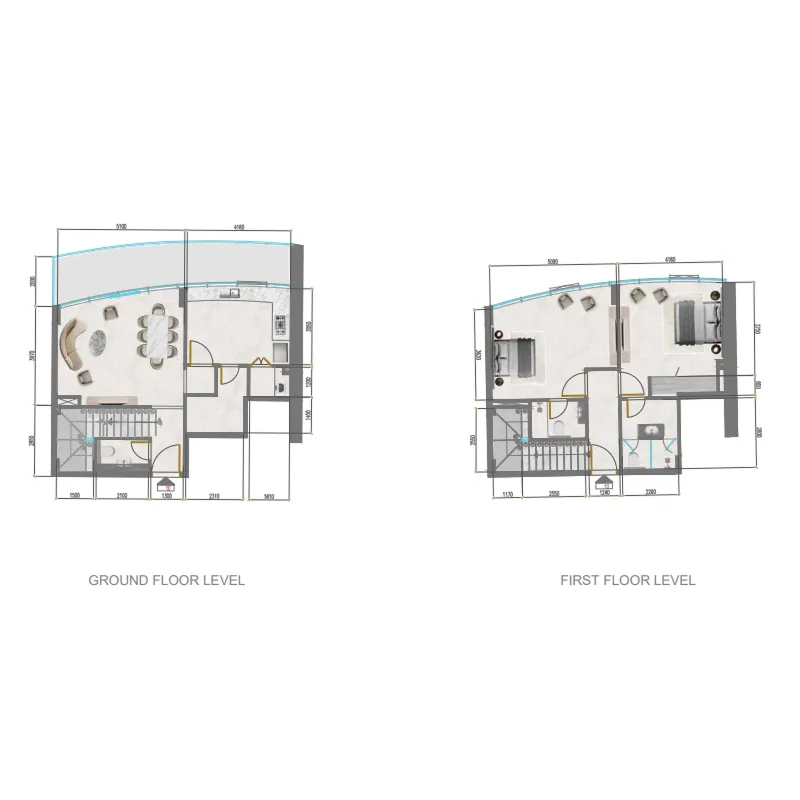 Orchid Towers Phase 1 2 bed floor plan, 1,636 sqft