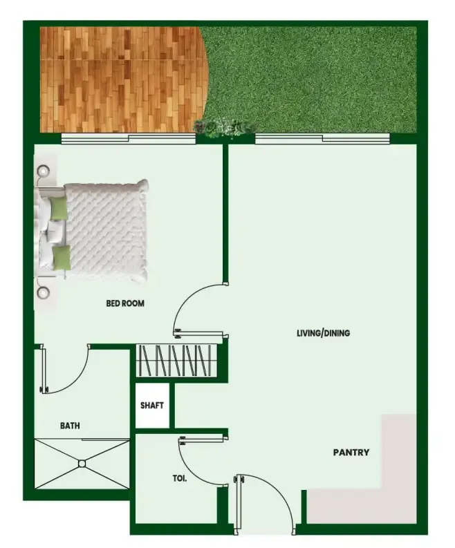 Vincitore Wellness Estate 1 bed floor plan, 698 – 766 sqft