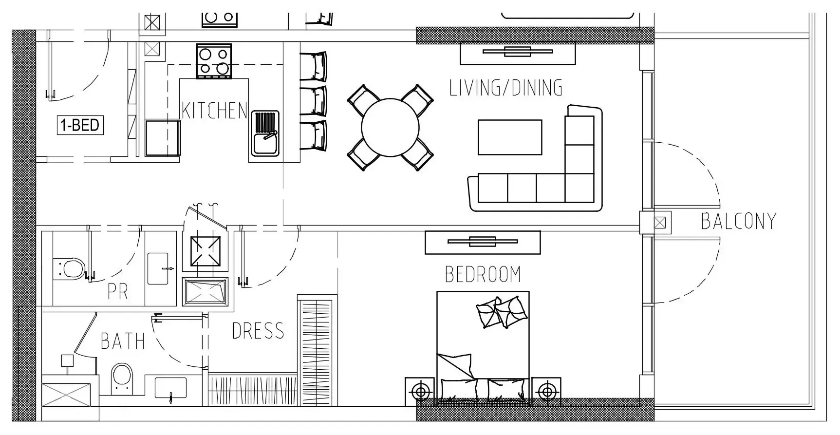 Damac Riverside Views 1 bed floor plan, 946 sqft