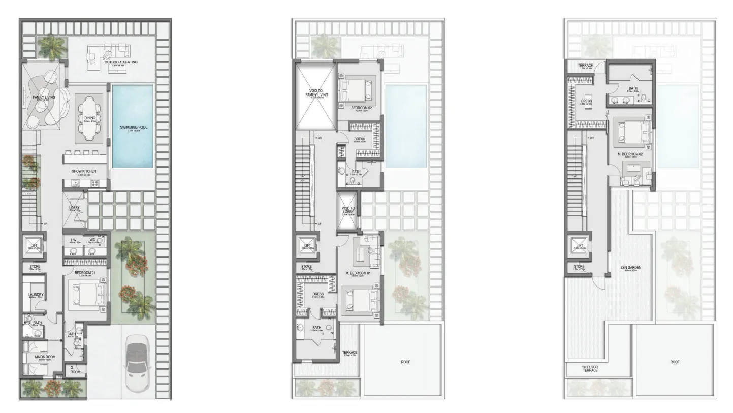 Selora Residences 4 bed floor plan, 4,667 – 4,748 sqft