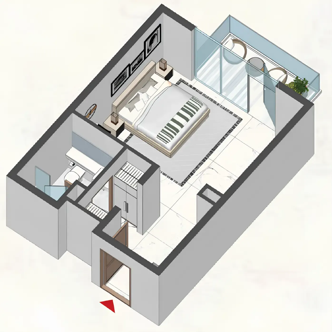 Comfort by Roof Studio floor plan, 454 sqft