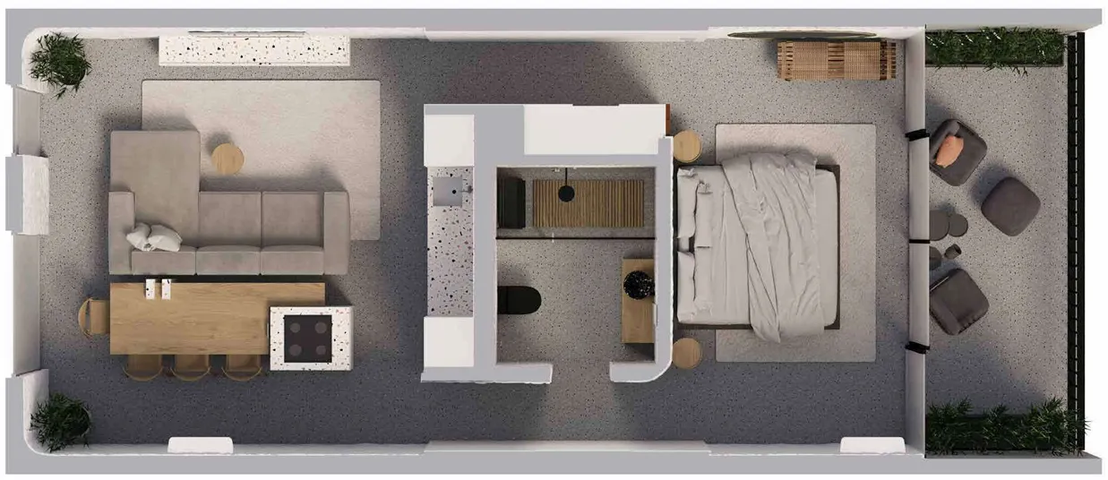 Predmet.Cemagi 1 bed floor plan, 748 sqft