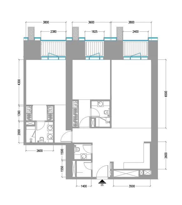 Tiger Sky Tower 2 bed floor plan, 1,473 sqft