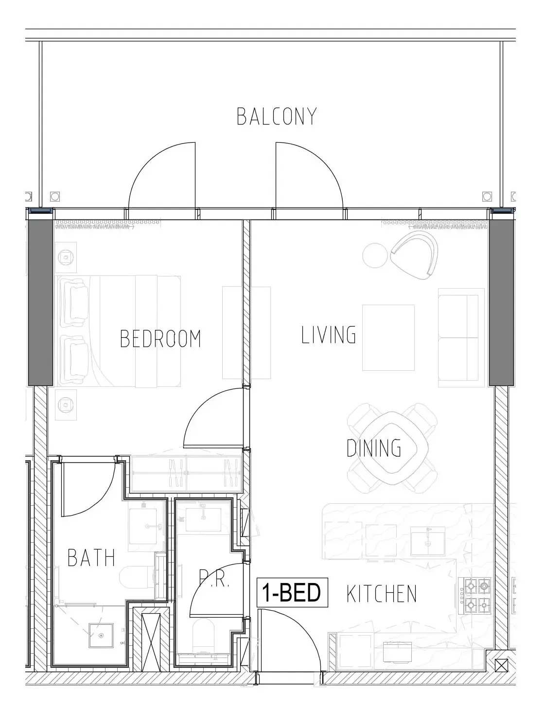 Damac Safa Gate 1 bed floor plan, 832 sqft