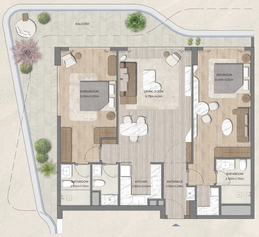 Tomorrow 166 2 bed floor plan, 1,579 sqft
