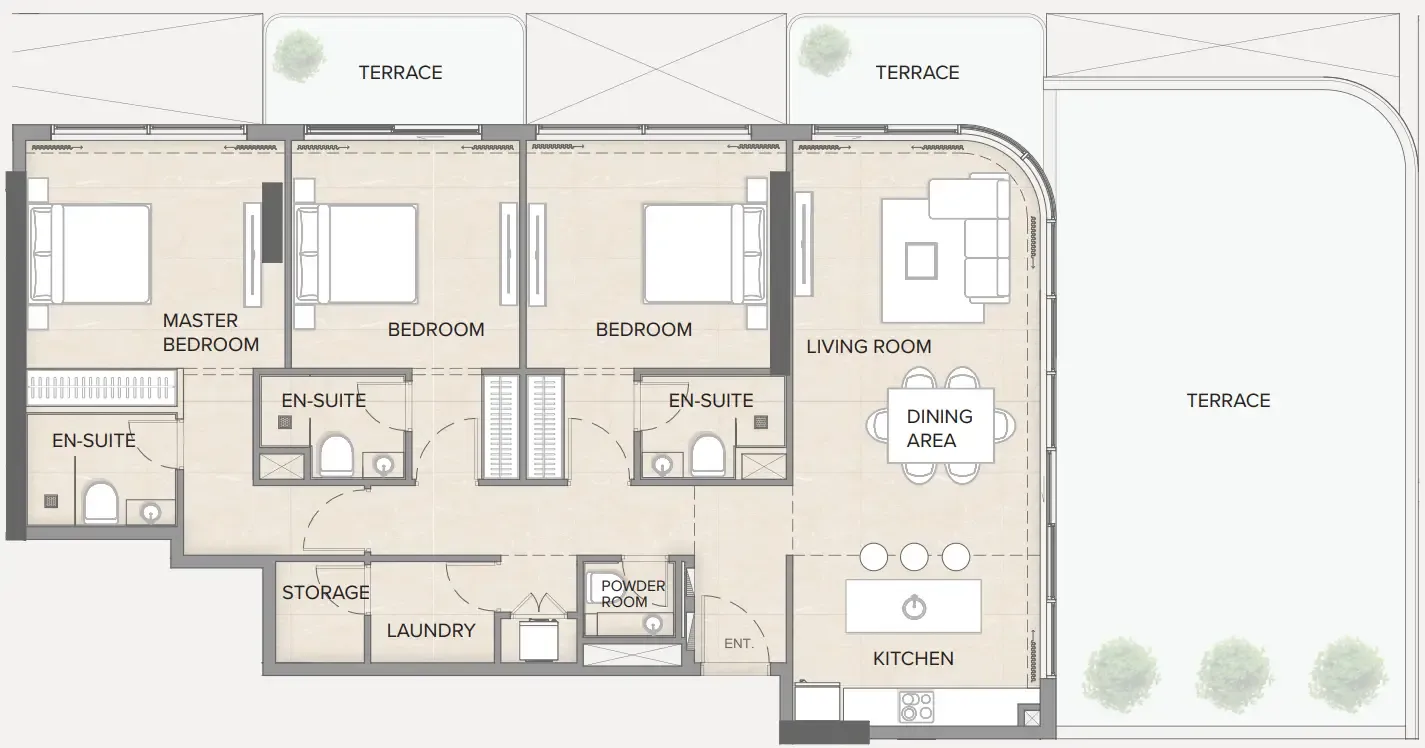 Arka Enclave Residences by Atmosphere Living 3 bed floor plan, 2,209 sqft