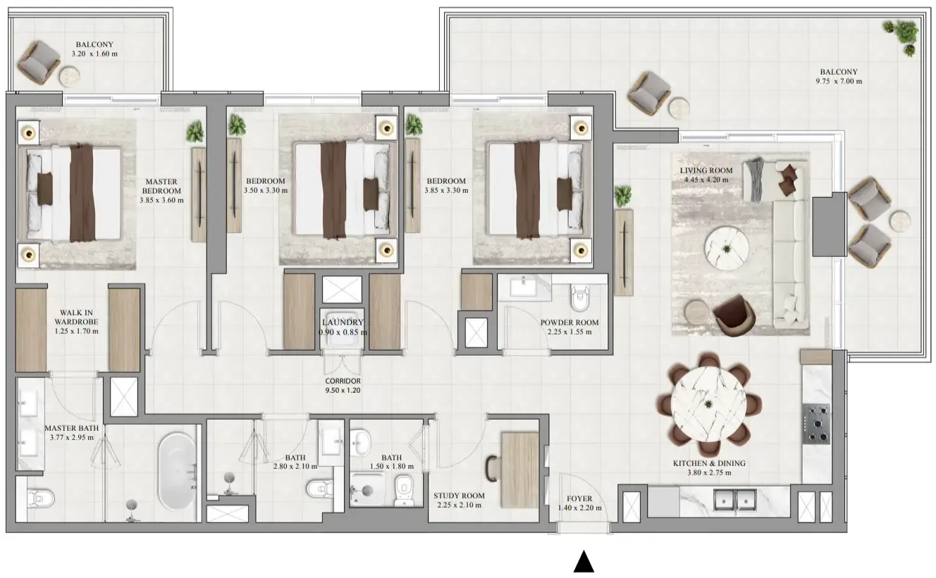 Greencrest 3 bed floor plan, 1,878 sqft