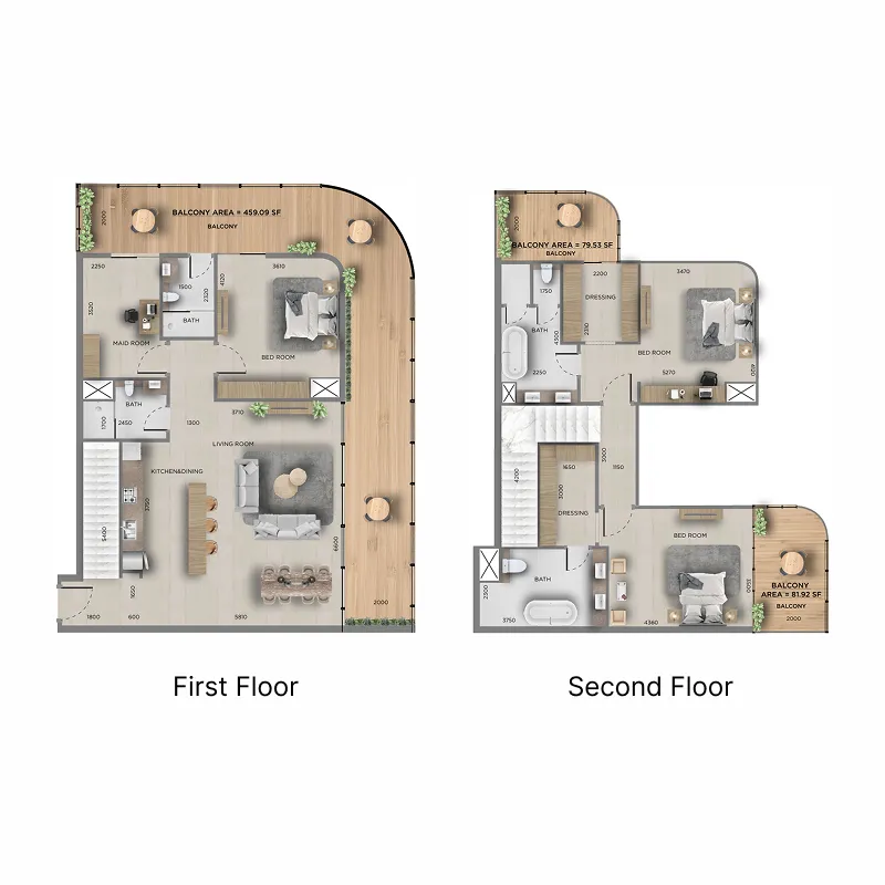 368 Park Ln. 3 bed floor plan, 2,304 sqft