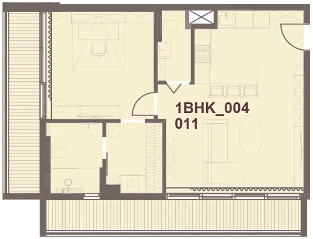 J-Haus Residence 1 bed floor plan, 878 sqft