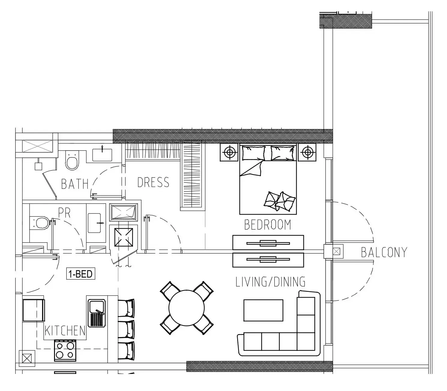 Damac Riverside Views 1 bed floor plan, 898 sqft