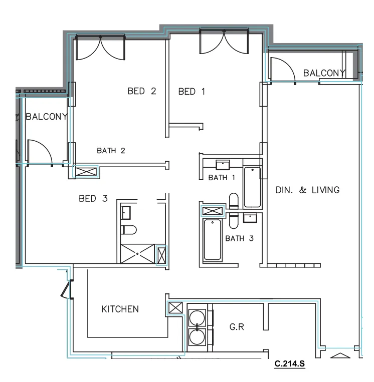 Janayen Avenue 3 bed floor plan, 1,689 sqft