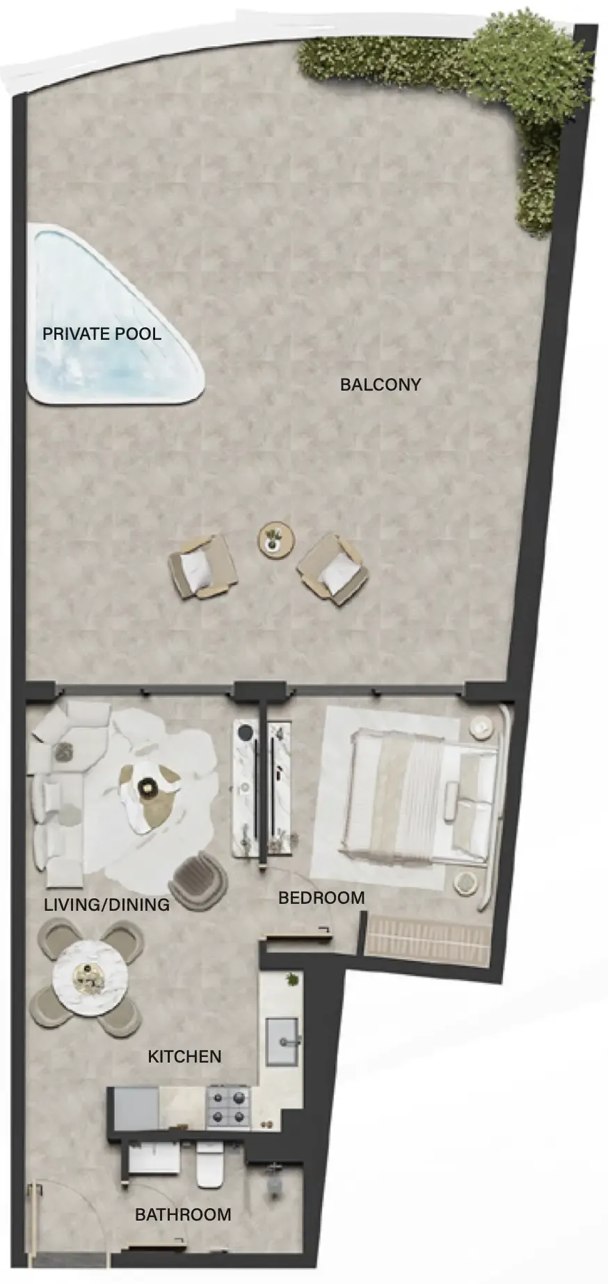 Weybridge Gardens 4 1 bed floor plan, 1,089 sqft