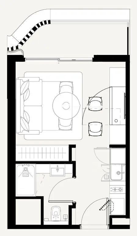 Azizi Sakandar Studio floor plan, 327 sqft