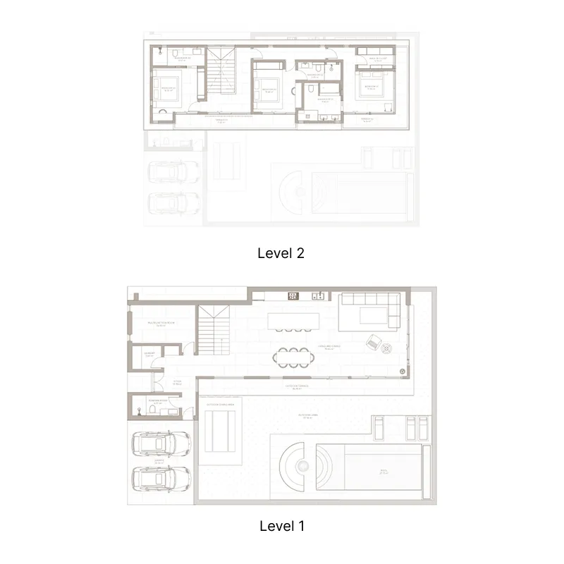 OXO The Residences 4 bed floor plan, 3,326 sqft