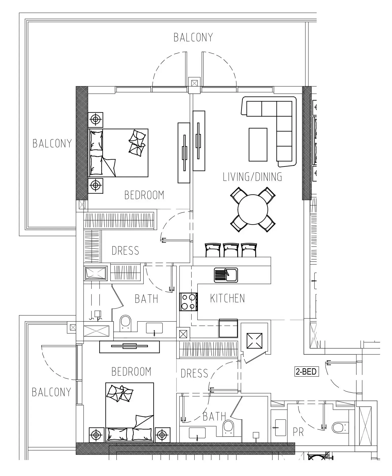 Damac Riverside Views 2 bed floor plan, 1,418 – 1,441 sqft