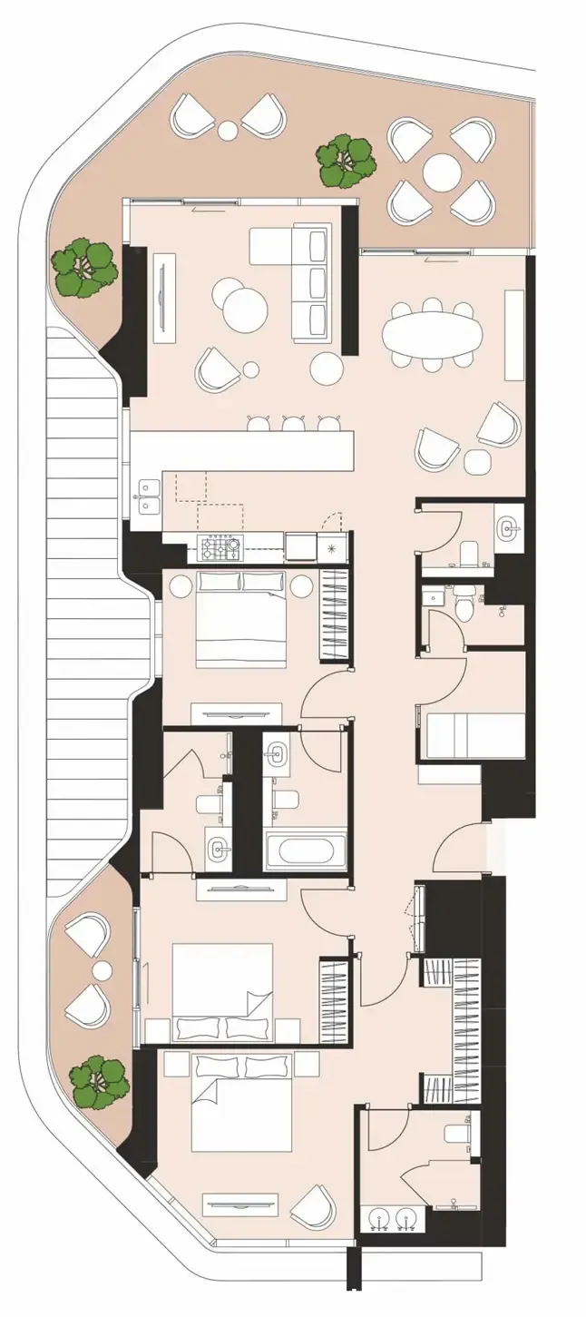 Artistry Two Residences 3 bed floor plan, 1,988 sqft