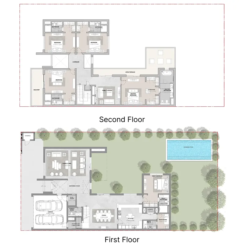 Elwood 5 bed floor plan, 5,819 – 5,821 sqft