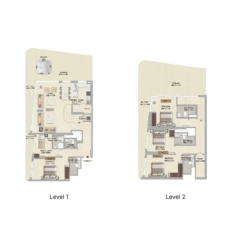 River Cove Residences at Sobha City 4 bed floor plan, 3,428 – 3,429 sqft