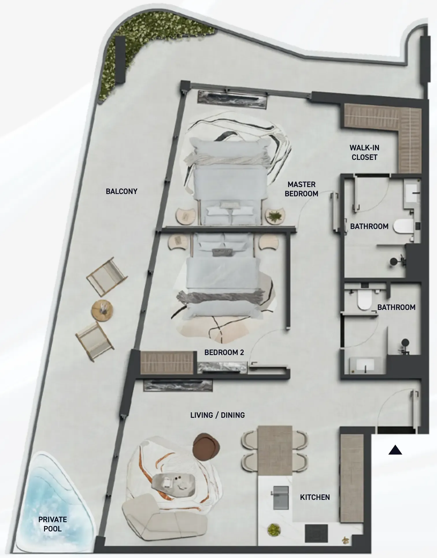 Hadley Heights 2 2 bed floor plan, 1,266 sqft