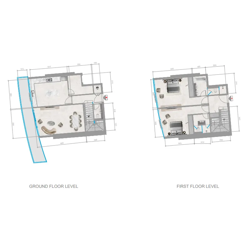 Orchid Towers Phase 1 2 bed floor plan, 1,748 sqft
