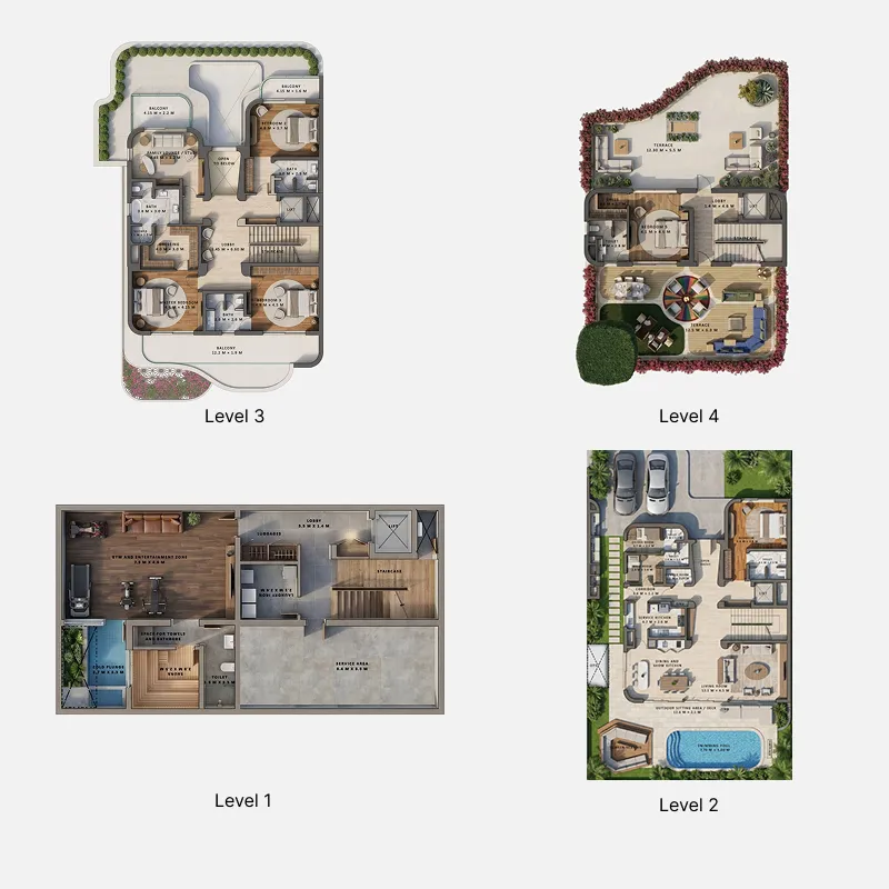 Fleurs de Jardin 5 bed floor plan, 9,600 sqft