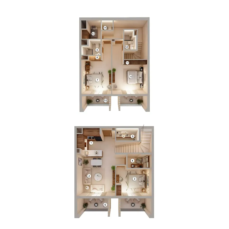 Q Gardens Loft 3 bed floor plan, 1,988 sqft