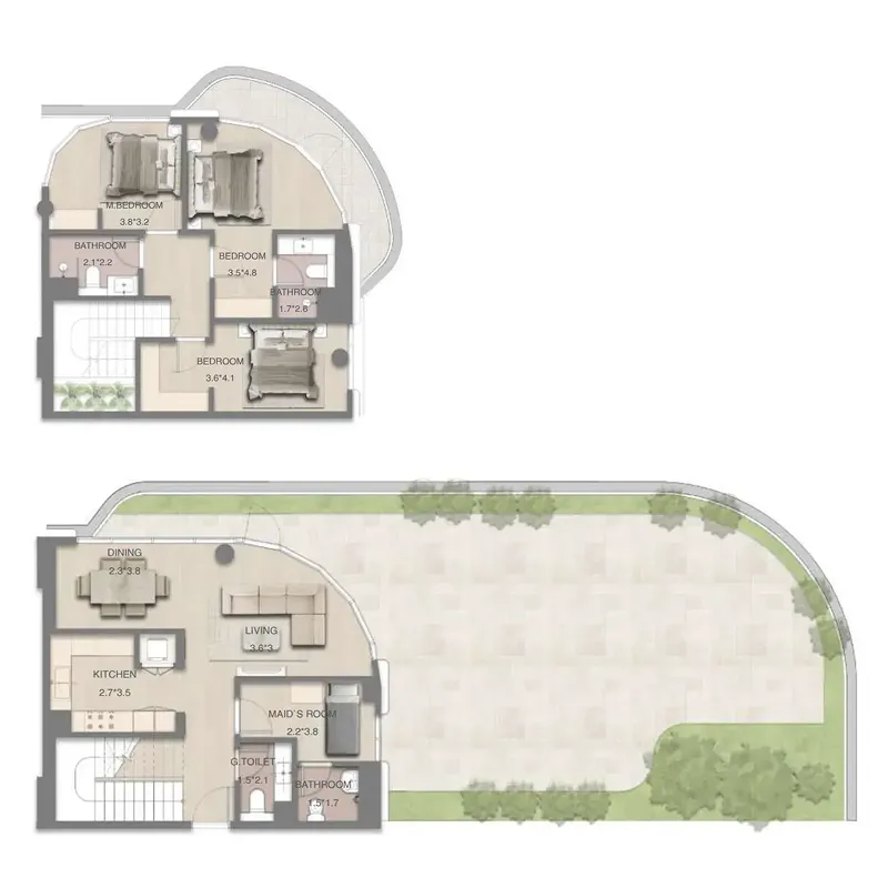 Mirasol Mina 3 bed floor plan, 3,022 sqft