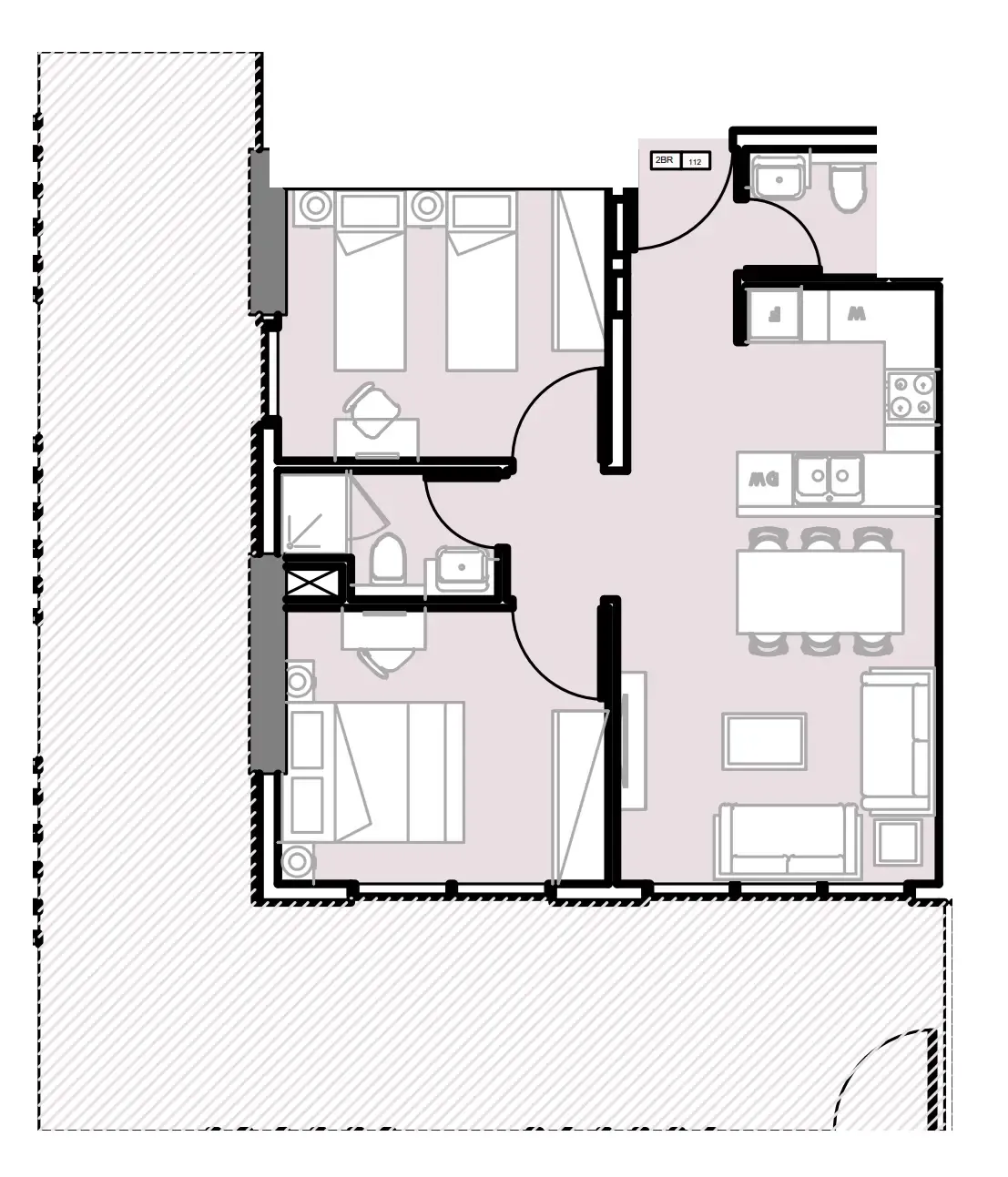 Verdana III 2 bed floor plan, 1,168 sqft