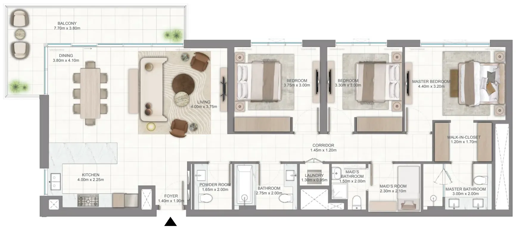 Golf Vale 3 bed floor plan, 1,724 – 1,725 sqft